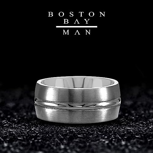 Boston Bay Diamonds Tantalum Comfort Fit Mens Wedding Band or Fashion Ring - 7mm & 8mm - Choice of Style - color: 7mm Center Channel