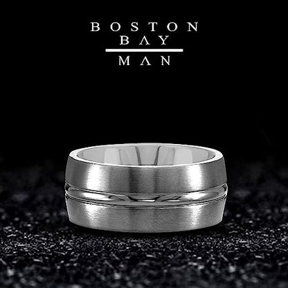 Boston Bay Diamonds Tantalum Comfort Fit Mens Wedding Band or Fashion Ring - 7mm & 8mm - Choice of Style - color: 7mm Center Channel