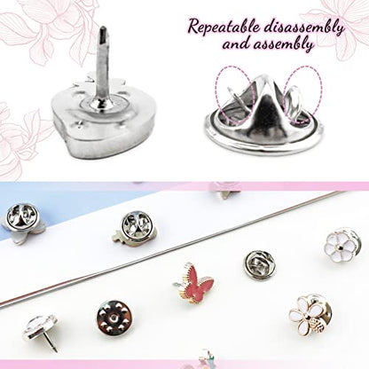 Women Shirt Brooch Buttons, LEEFONE 30 PCS Mini Cover up Button Pins, Cute Enamel Lapel Pin Set, Cardigan Collar Safety Brooch Buttons for Women Clothing Dress Supplies DIY Crafts (Style 1)