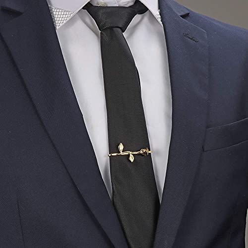 HAWSON 2 inch Tie Clip for Men-Novelty Sport Necktie Bar Clip,Tie Pin,Special Interesting Gift for Men - style: Gold Rose