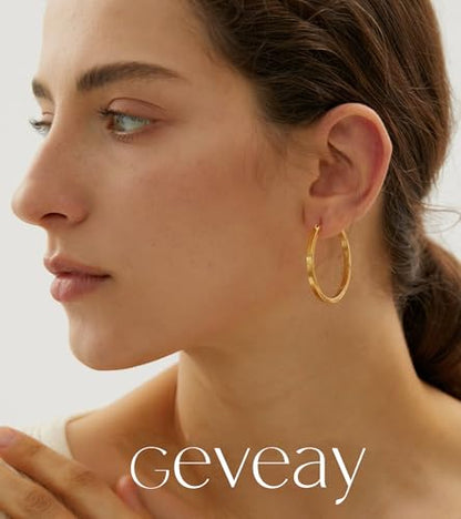Lightweight 925 Sterling Silver Post Hoop Earrings for Women | 3mm Wide Hypoallergenic Thin Large Hoop Earrings for Women Gift 30/40/50/60mm - size: 40mm Gold