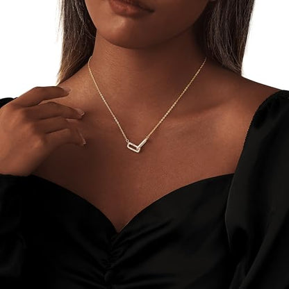 Coshilta Layered Gold Necklaces for Women, 14K Plated Gold Sterling Silver Plated Dainty Pendant Necklace Set with Cubic Zirconia,Stackable Chain Choker,Trendy Personalized Jewelry Gift Non Tarnish - style: C-N0565-CZ
