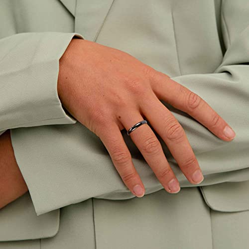 ChicSilver 2/3/5mm 925 Sterling Silver Ring Customizable Plain Dome High Polished Wedding Band Comfort Fit Size 4-12 - color: 3MM Black
