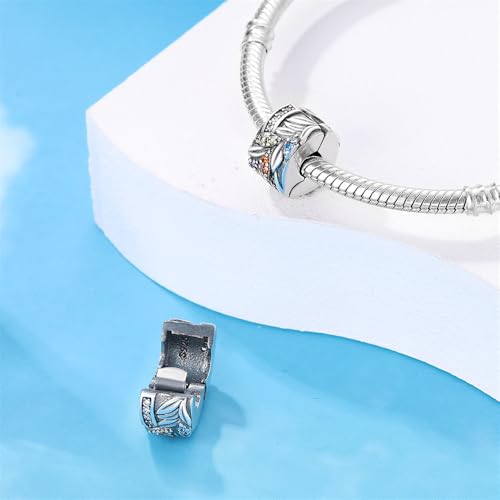 Pandach 925 sterling silver Clip Spacer Charm for Bracelet Clip Lock Stopper Bead Spacer European Openable Beads 2Pcs - style: 2-PAC624