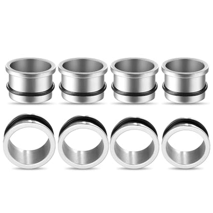 LADEMAYH Comfy Dead Stretching Ear Tapers Stretching Kit, Small Gaps Packed, 0.5mm Increments, Surgical Stainless Steel 316L, Flat Top Ear Plugs, Pain-Free Body Piercing Jewelry for Women & Mens - color: Silver, size: 18.5-20mm