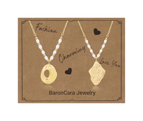 2 PCs Gold Plated Necklace Set for Women - Non Tarnish Jewelry Gift with Fashion Design - style: 2 PCs: Fashion 1