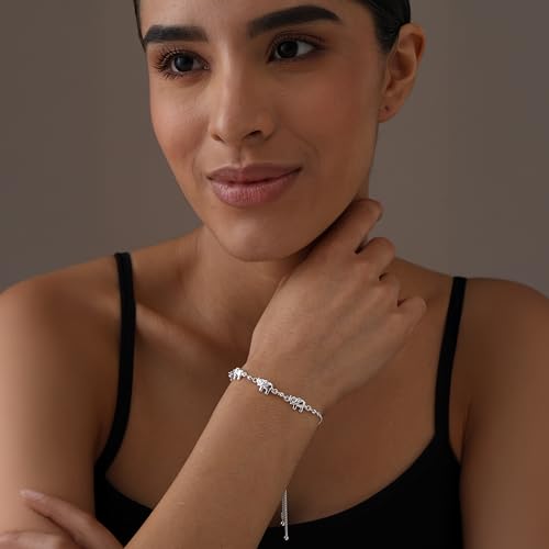 Charmsy 925 Sterling Silver Sliding Bolo Bracelet for Women | Women's Italian Handmade Adjustable Bolo Bead Ball Slider Bracelet - style: Elephant Bolo