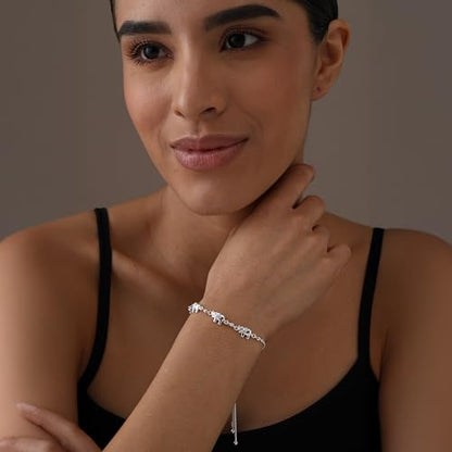 Charmsy 925 Sterling Silver Sliding Bolo Bracelet for Women | Women's Italian Handmade Adjustable Bolo Bead Ball Slider Bracelet - style: Elephant Bolo