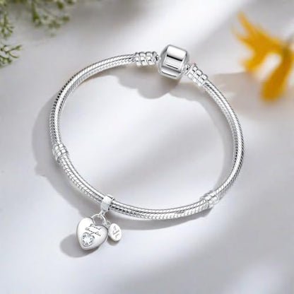 TCHYUN Family Series Dangle Charm Heart Birthstone Bead for Pandora Bracelet Women Gift - style: Granddaughter