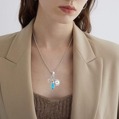 GMXLin Birthstone Birthday Charms Teardrop Love Heart Dangle Bead Compatible With Pandora Charms Bracelets - style: December Birthstone