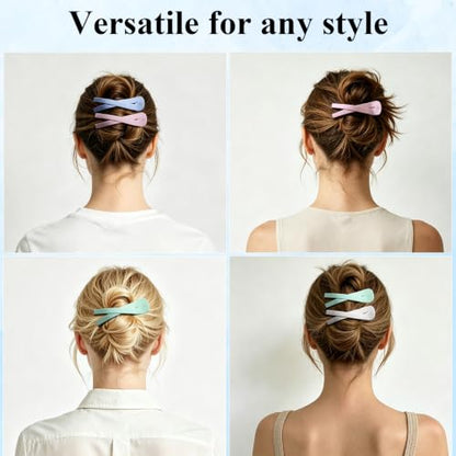 Large Flat Hair Clips for Women, French Claw Clips for Thick Hair | Strong Hold Hair Clips for Styling, Driving, Daily Wear | White, Pink, Purple, Green - color: White, Pink, Purple, Green