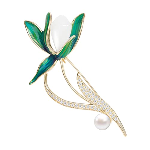 Brooches for Women, Shiny Cubic Zirconia Brooch Pins for Women Fashion Brooch Pin Broach Jewelry Gift - color: Orchid