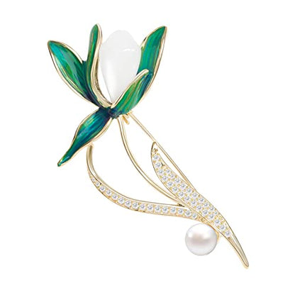 Brooches for Women, Shiny Cubic Zirconia Brooch Pins for Women Fashion Brooch Pin Broach Jewelry Gift - color: Orchid