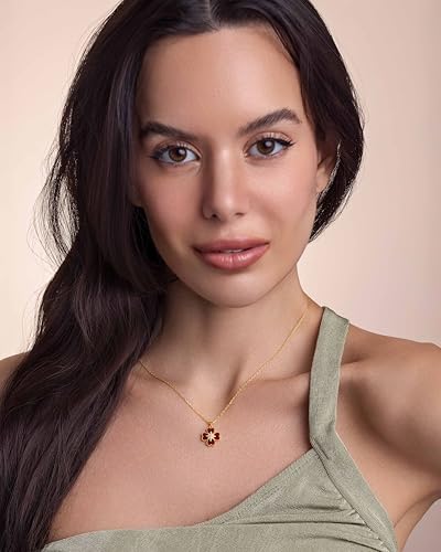 SNGIA 18K Gold Plated Stackable Adjustable Curved Horizontal Bar with CZ Pendant Necklace For Women by SNGIA, Dainty Drop Layered Trendy Birthstone Gemstone Charm Statement Jewelry Gifts, Bohemian Vintage Handmade Unique Cute Thin Skinny Dainty Chain Bead