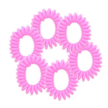 Small Coil Hair Ties For Girls - Set of 6 Light Purple - color: Light Purple
