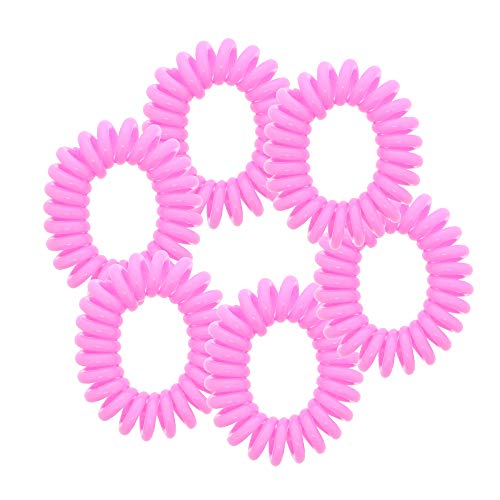 Small Coil Hair Ties For Girls - Set of 6 Light Purple - color: Light Purple
