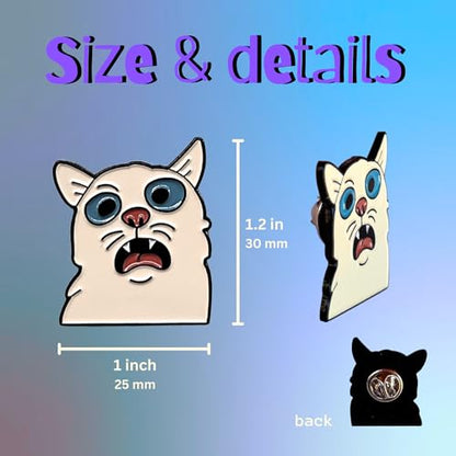 16 pcs Funny Cat Meme Pins – Unique Design & Premium Finish Soft Enamel Lapel Pins Set for Cat Lovers & Collectors