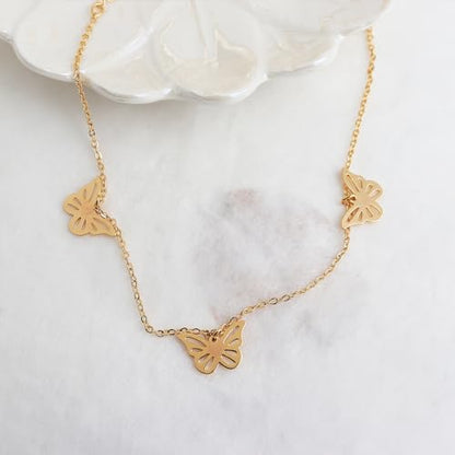 Sonateomber Gold Waterproof Ankle Bracelets for Women, Dainty Cute Adjustable Foot Non tarnish Anklets Summer Beach Jewelry Gifts - color: Butterfly