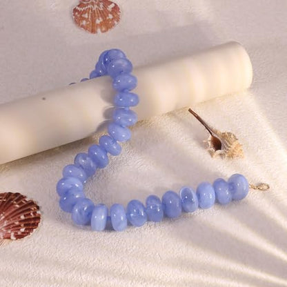CSIYANJRY99 Chunky Beaded Necklace for Women, Large Colorful Resin Beads Statement Necklace, Boho Summer Beach Vacation Jewelry Gifts - color: Light Blue