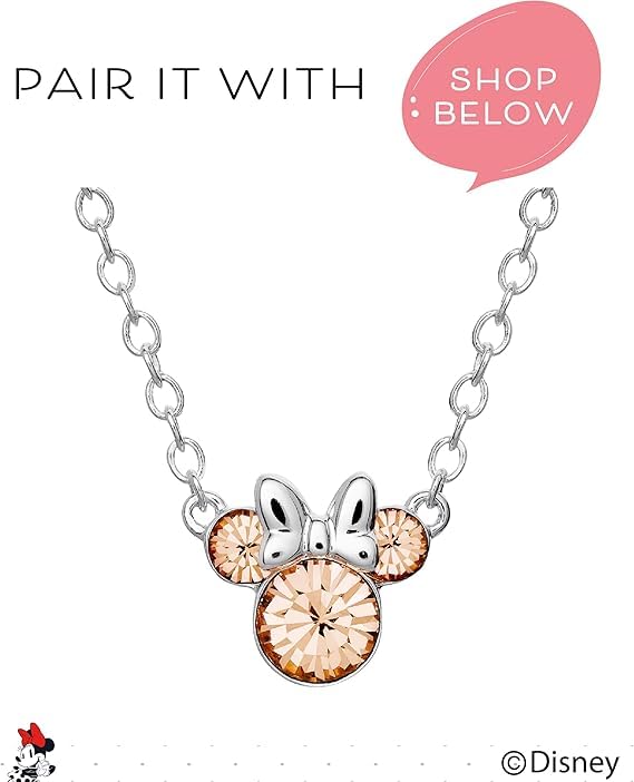 Minnie Mouse Birthstone Stud Earrings Women | Birthstone Earrings for Women - color: April-Rose