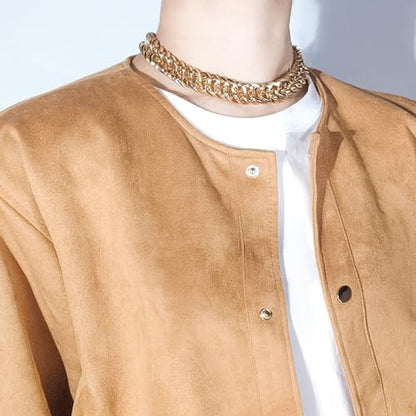SDA Wide Chunky Gold Chain Necklace - Heavy and Waterproof 316L Surgical Steel with 18K Gold Plating for Modern Men and Women into Hip Hop Fashion - color: B601-Gold