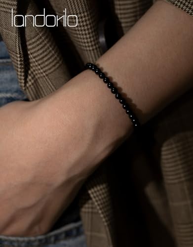 Natural Stone Beaded Bracelets for Men Women, 4mm 6mm 8mm | Healing Crystal, Protection Gemstone, Gift Packaging with Energy Card, Stretch Jewelry, Replacement Beads Included, 18 Stone - color: Black Tourmaline(Protection & Balance), size: 4mm