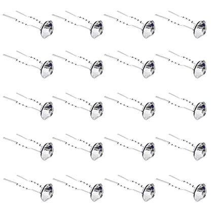 QIUTIMIY 20 Pack (Transparent) Rhinestone Hair Pins Crystal Hair Clips for Bridal Wedding Women Hair Jewelry Accessories, with Clear Container - color: Rhinestone-Transparent