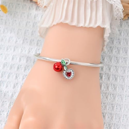 Pandach Animal Charm Bead fits Charms Bracelets for Woman-925 Sterling Silver Dangle Pendant Bead,Jewelry Beads Gifts for Women Bracelet&Necklace - style: Cherry Beads