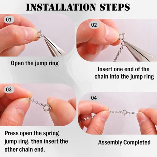 stino 100Pcs Small Spring Round Jewelry Clasps (White Gold Plated) | Brass, High Polished, Necklaces & Bracelets Findings - color: White Gold Plated