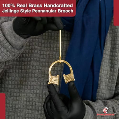 Armory Replicas™ Hand Forged Solid Brass Medieval Cloak Brooch – Viking, Celtic & Fibula Garment Pin Collection - style: Brooch,Brass