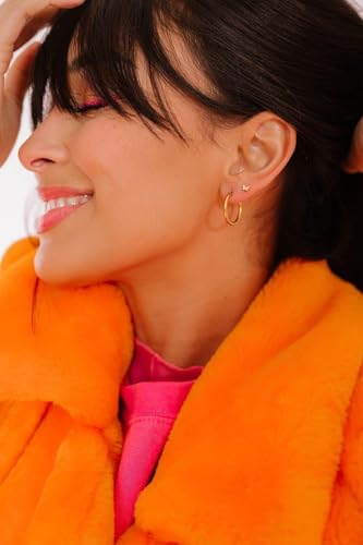 Cords Club Essential Huggie Hoops 8mm – 18K Gold PVD Plated, Waterproof & Tarnish-Proof, Hypoallergenic Jewelry for Women