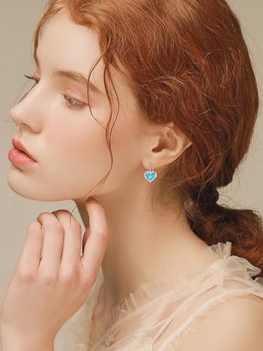 Dorunmo s925 Sterling Silver Western Dangle Drop Earrings Birthday Jewelry Gifts for Women - style: Turquoise+Heart