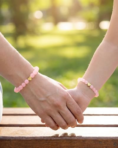 Matching Heart Bracelets for Mommy and Me Adjustable Hearts Charm Chain Bracelet Matching Mother Daughter Bracelets Set for 2 Birthday Mothers Day Gifts - color: A5:mother daughter bracelets