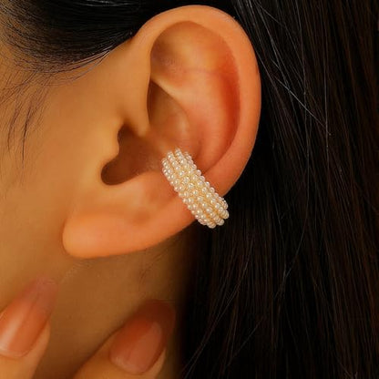 Ear Cuffs Non Piercing for Women Dainty Pearl Ear cuff Earring Stack Earrings Set Lightweight Jewelry Trendy Gifts