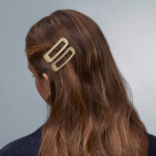20 PCS Small Rectangle Hair Barrettes For Women Non Slips Snap Clips For Thin Fine Hair,Matte Brown Green Yellow,1.97 x 0.55Inch - color: Matte Brown Green Yellow