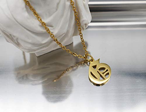 Women's Old English Initial Necklace 18K Gold Plated Stainless Steel Letter Pendant Gift - style: G