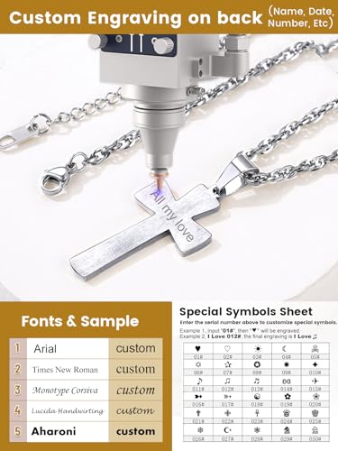 GOLDCHIC JEWELRY Sport Necklaces for Men Teen, Football Baseball Soccer Basketball Softball Necklaces with Stainless Steel Chain Athlete Jewelry Sports Fan Gift - color: Baseball Pattern Cross-Steel, style: Personalised Engraving