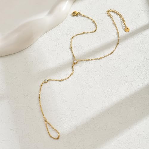 Ankle Bracelets for Women 18K Gold Plated Dainty Pearl Cross CZ Anklets Daisy Moon Star Gold Bead Satellite Cuban Link Chain Waterproof Summer Beach Foot Jewelry - style: Satellite-CZ-Gold