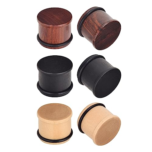 Qmcandy 2g-13/16 inch Sun Moon Natural Wood Wooden Acrylic Ear Tunnels Plugs Piercing Gauge Expander Set - color: B 6pcs 1/2"(12mm)