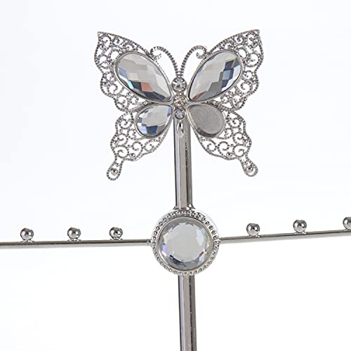 Butterfly Jewelry Display Necklace Earring Organizer Holder Stand Bracelet Rings Rack Tower Decoration Tabletop Countertop for Women Girl Mother's Day Gifts