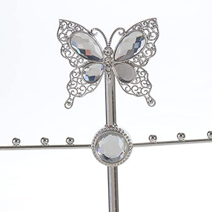 Butterfly Jewelry Display Necklace Earring Organizer Holder Stand Bracelet Rings Rack Tower Decoration Tabletop Countertop for Women Girl Mother's Day Gifts