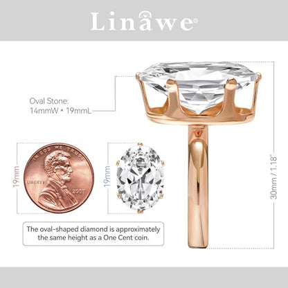 Linawe Cubic Zirconia Imitation Diamond Moissanite Rings for Women, 14K Gold/Rose Gold/Silver Adjustable Chunky Ring, Costume Rhinestone Jewelry for Wedding Engagement | Costume Jewelry, Copper, Large, Cocktail, Birthstone, Rhinestone, Gemstone, Cubic Zir