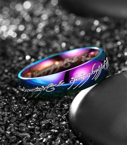 King Ring 6mm Rings Ver.2 – Magic Patern High Polished Stainless Steel Bands - color: Multi White