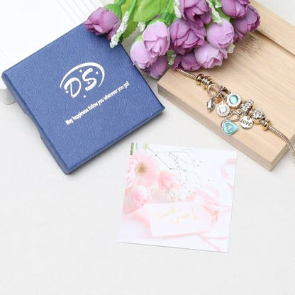 DS Charm Bracelets for teen girls exquisite cute cartoon friendship bracelet Gold Stainless Steel Bangle birthday Gift box Adjustable little girls kids jewelry holiday gifts - style: GOLD-7