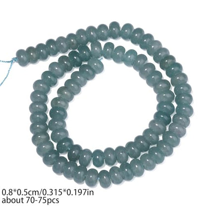 Songxi 5x8mm Natural Blue-Green Chalcedony Stone Rondelle Beads, 75PCS Spacer Round Loose Abacus Beads for Jewelry Making, Gemstone for Bracelet Necklace Earrings, Arts and Crafts - color: Blue-Green Chalcedony