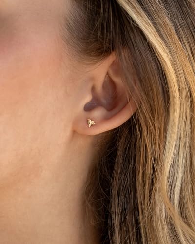 Flat Back Earrings for Women Cartilage Helix | Comfortable Dainty Cute Dragon Bee Bird Phoenix Dragonfly Cute Animal Leaf Spiral Rhombus Design Flatback Stud Earrings - color: Gold Hummingbird