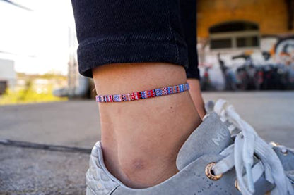 Made by Nami Surfer Anklet for Men and Women Waterproof and Adjustable Surfer Ankle Bracelet String Ankle Bracelet Beach Accessory for Ethnic Hippie Style - color: Multi
