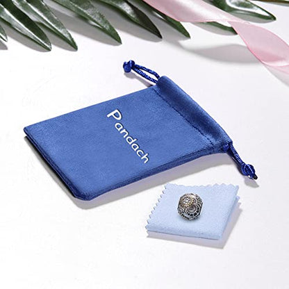 Pandach 925 Sterling Silver Charms for Bracelet&Necklace Dangle Pendant Bead with 5A Cubic Zirconia Stones,Jewelry Beads Gifts for Women - style: Bead Charm Moon Sun Star