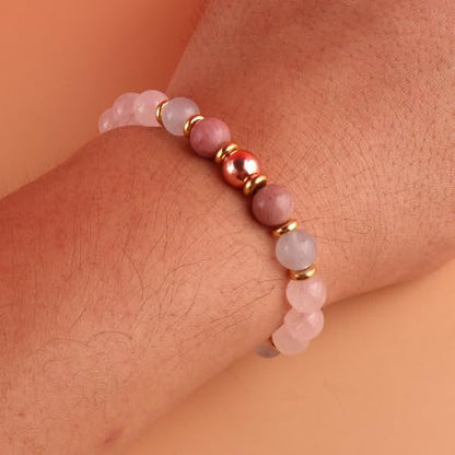 KSQS Healing Stone Bead Bracelet for Women, Natural Gemstones Balance Protection Bracelet, Spiritual Crystal Beads Bracelet Anxiety Relief with Meaning Card - color: Healthy Pregnancy-1