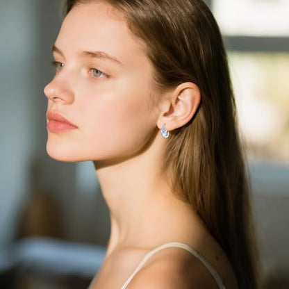 Blue Evil Eye/Celtic/Owl/Moonstone/Paw Print/Cubic Zirconia Hoop Earrings for Women 925 Sterling Silver Women Earrings Jewelry - style: Celtic A